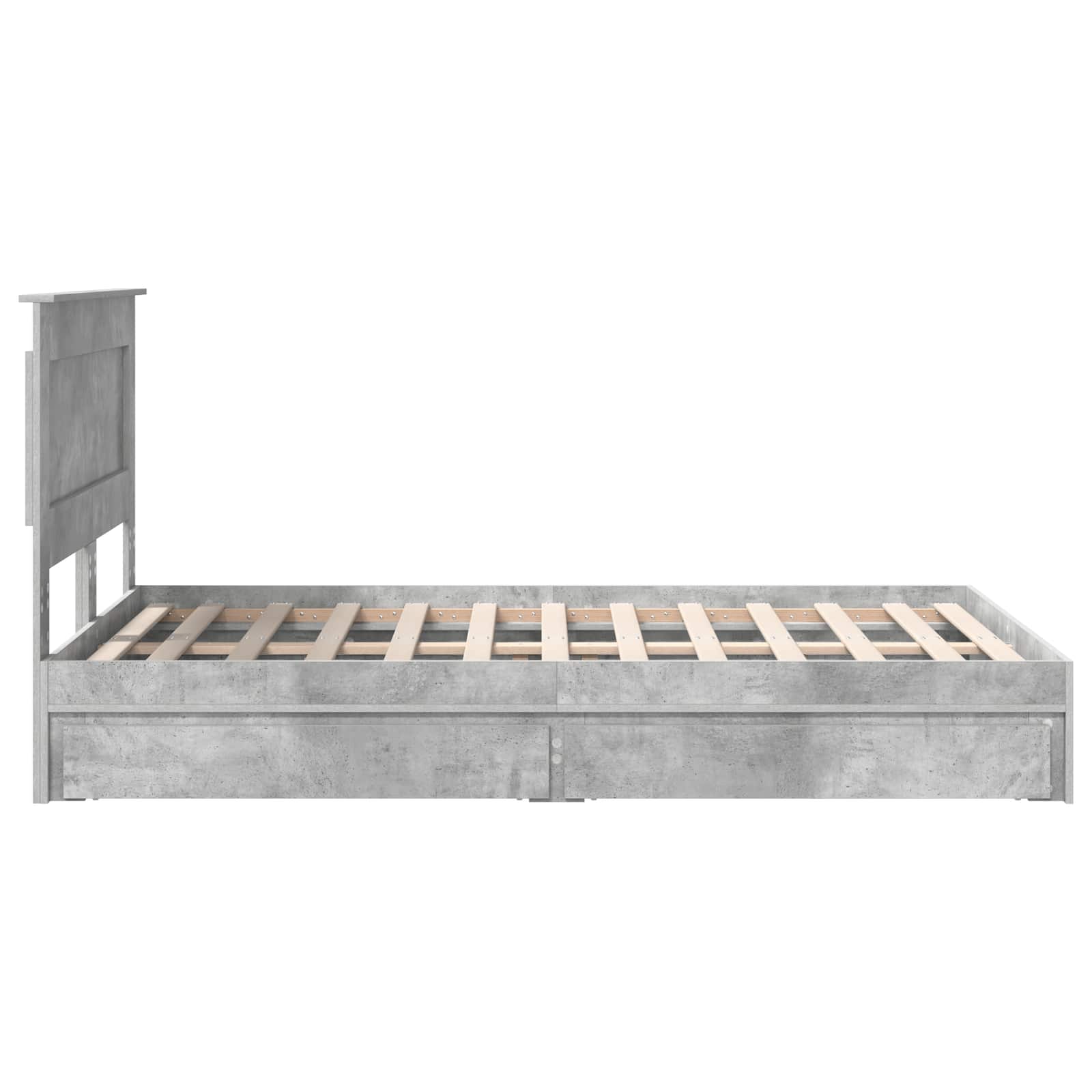 Letto con Contenitore con testiera Grigio cemento 135 x 190 cm | homemem39