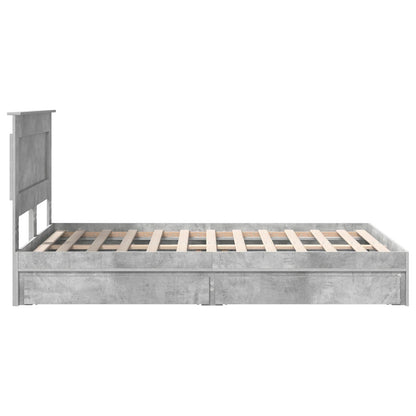 Letto con Contenitore con testiera Grigio cemento 135 x 190 cm | homemem39