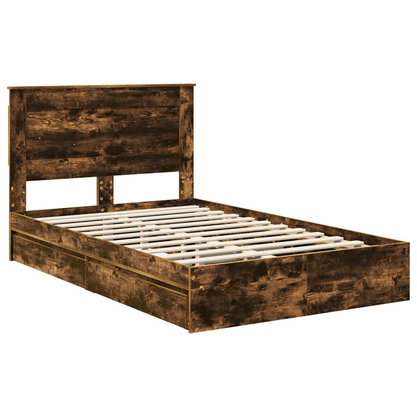Letto con Contenitore con testiera Rovere fumé 135 x 190 cm | homemem39