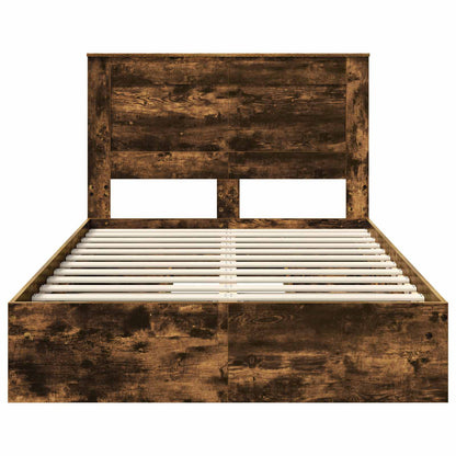 Letto con Contenitore con testiera Rovere fumé 135 x 190 cm | homemem39