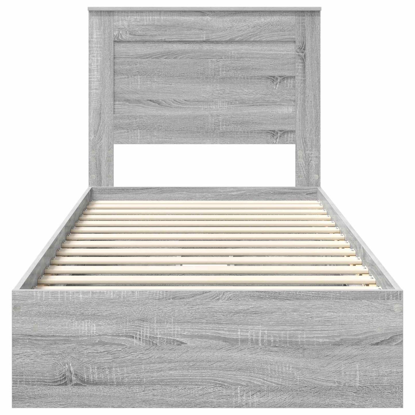Letto con Contenitore con testiera Grigio Sonoma 100 x 200 cm | homemem39