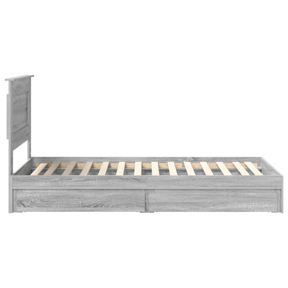 Letto con Contenitore con testiera Grigio Sonoma 100 x 200 cm | homemem39