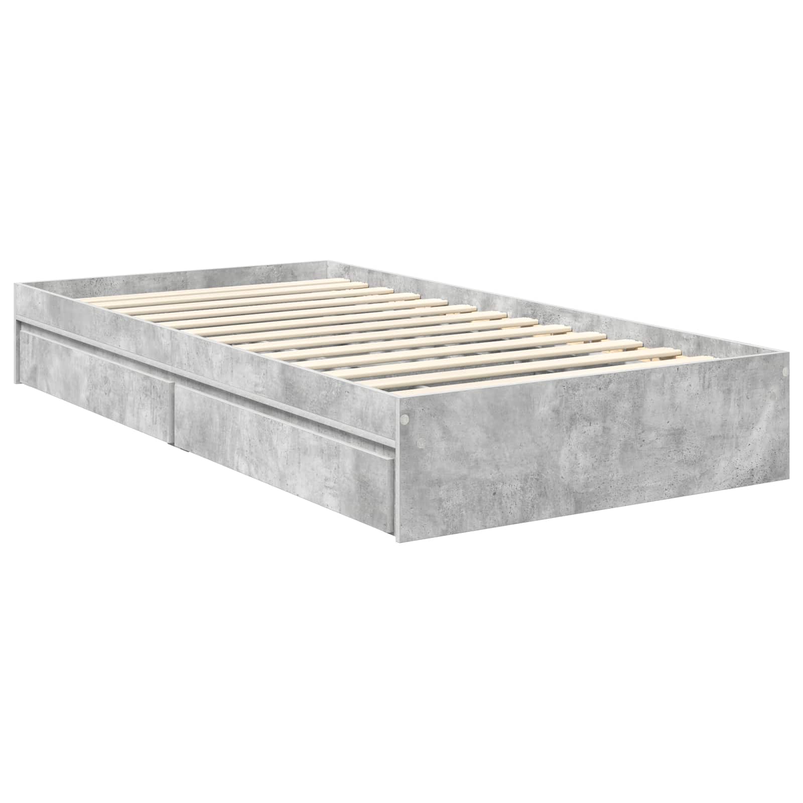 Letto con Contenitore con testiera Grigio cemento 90 x 190 cm | homemem39