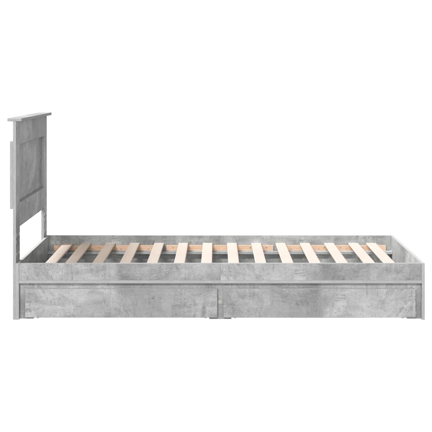 Letto con Contenitore con testiera Grigio cemento 90 x 190 cm | homemem39