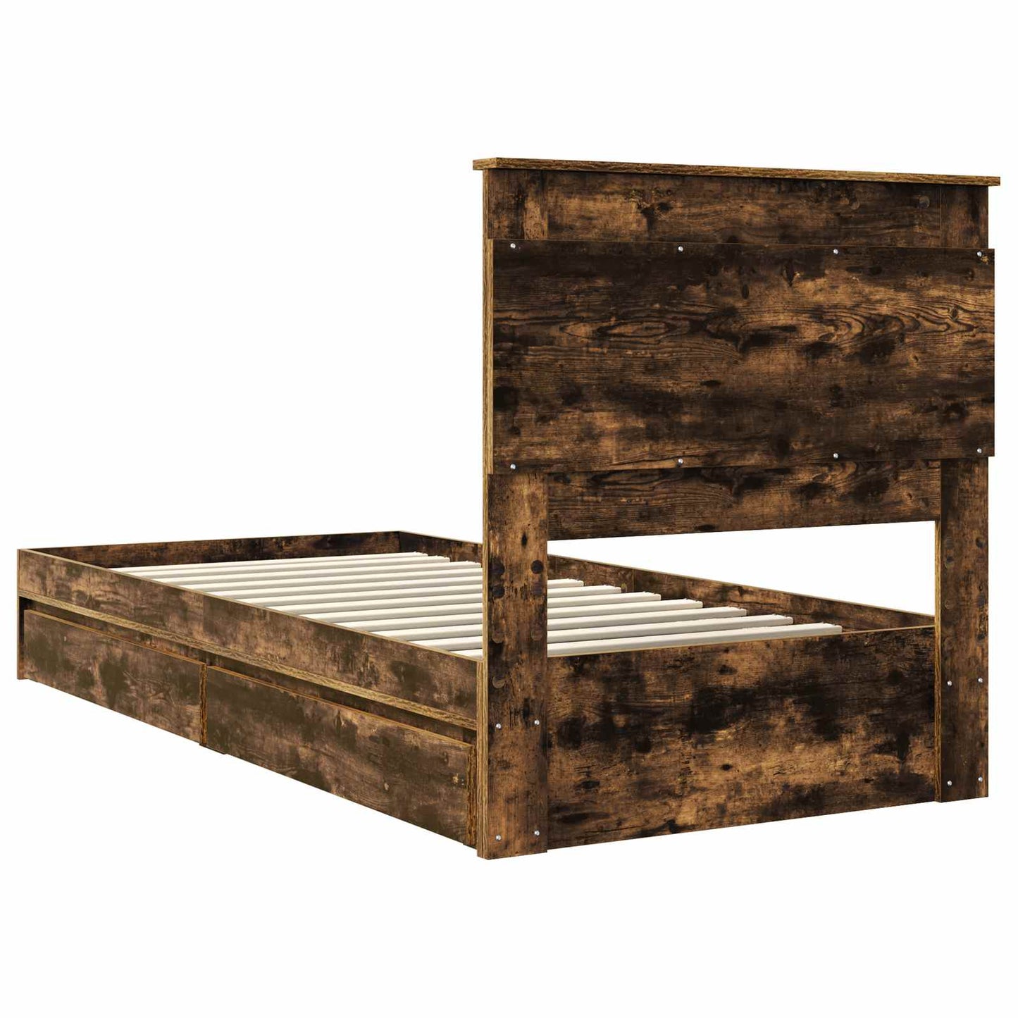 Letto con Contenitore Rovere fumé 90 x 190 cm Legno multistrato | homemem39