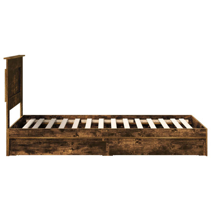 Letto con Contenitore Rovere fumé 90 x 190 cm Legno multistrato | homemem39