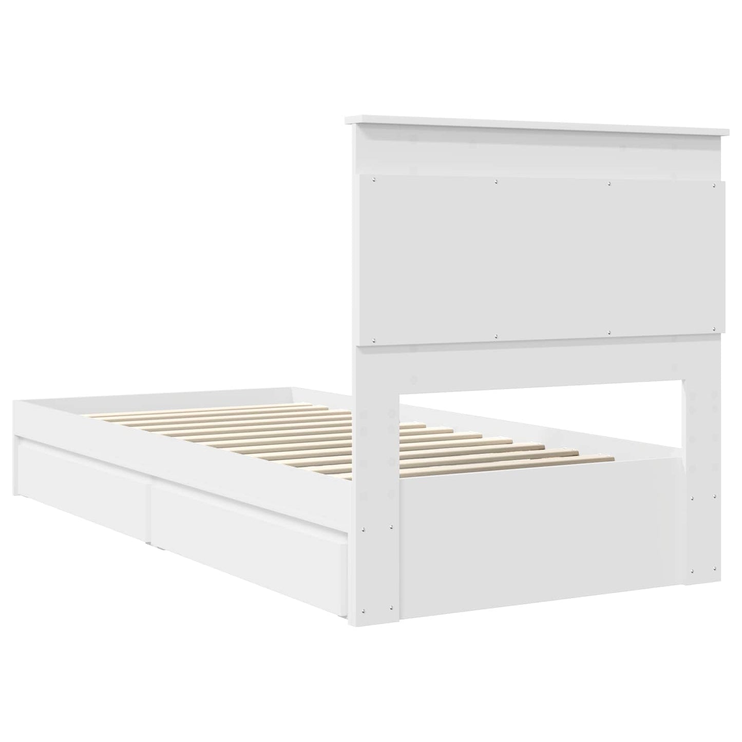 Letto con Contenitore Bianco 75 x 190 cm Legno multistrato | homemem39
