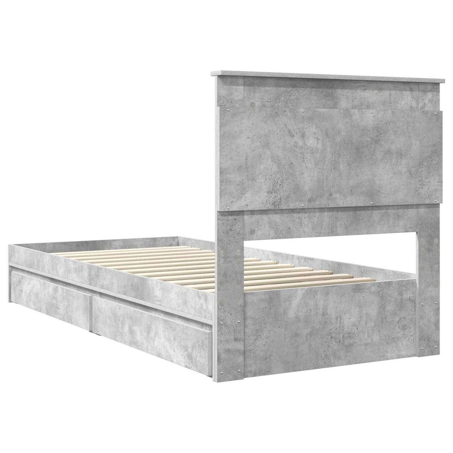 Letto con Contenitore con testiera Grigio cemento 75 x 190 cm | homemem39