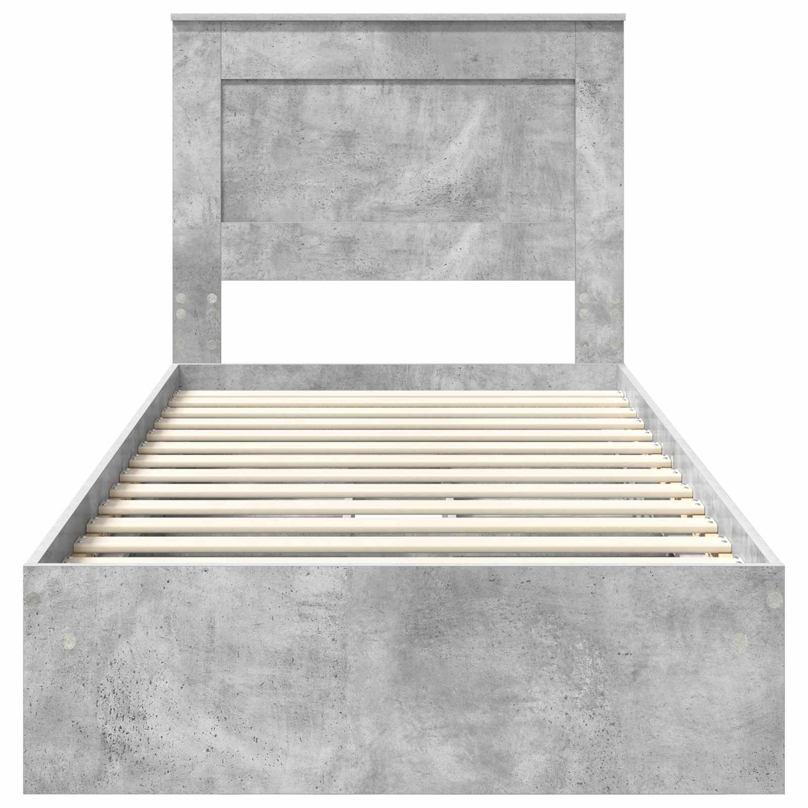 Letto con Contenitore con testiera Grigio cemento 75 x 190 cm | homemem39