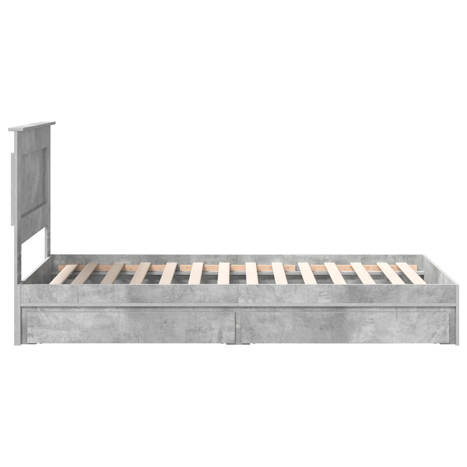 Letto con Contenitore con testiera Grigio cemento 75 x 190 cm | homemem39