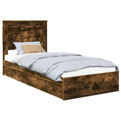 Letto con Contenitore Rovere fumé 75 x 190 cm Legno multistrato | homemem39