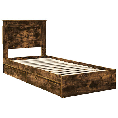 Letto con Contenitore Rovere fumé 75 x 190 cm Legno multistrato | homemem39