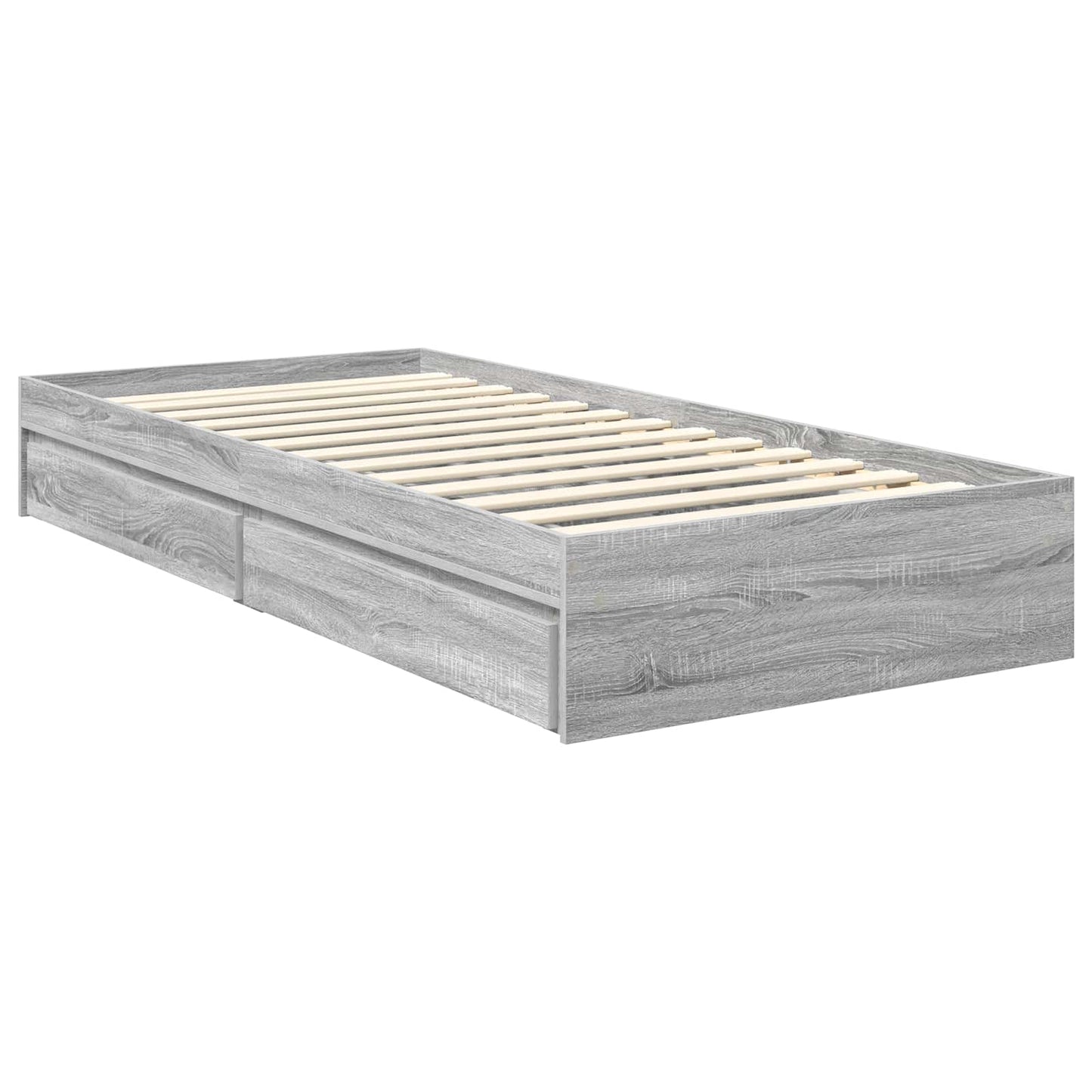 Letto con Contenitore con testiera Grigio Sonoma 75 x 190 cm | homemem39