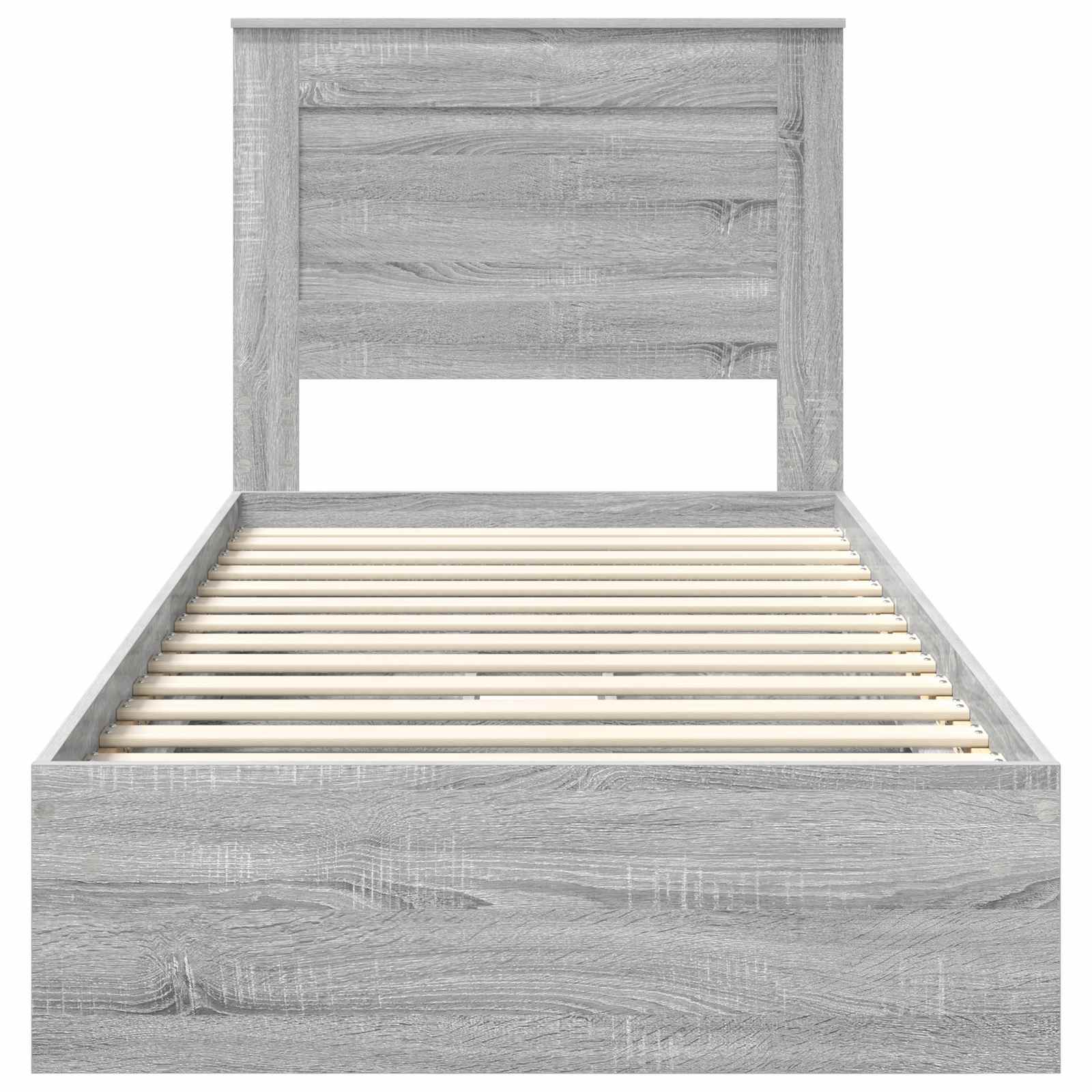 Letto con Contenitore con testiera Grigio Sonoma 75 x 190 cm | homemem39