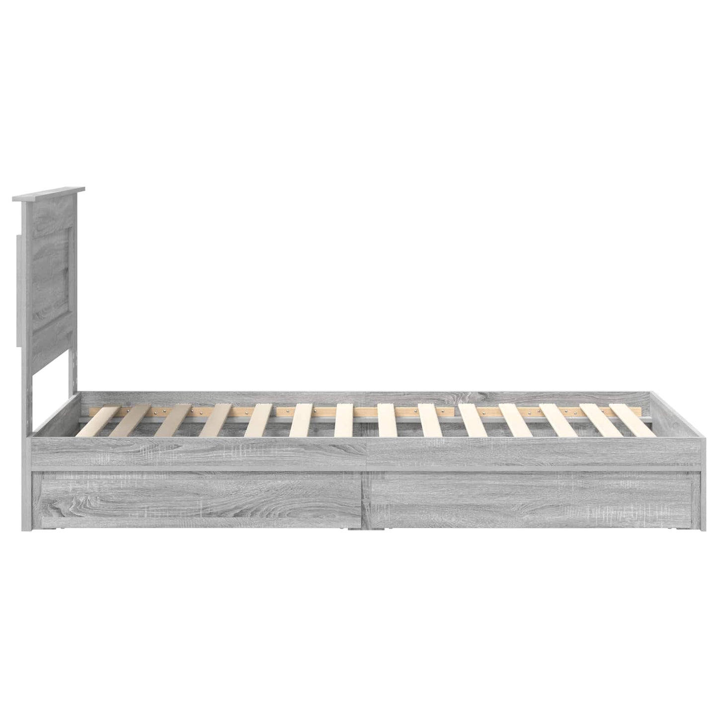 Letto con Contenitore con testiera Grigio Sonoma 75 x 190 cm | homemem39