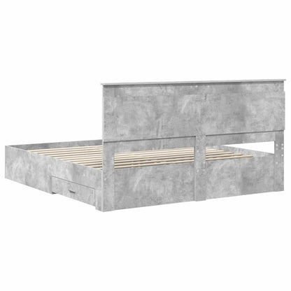 Struttura del letto con testiera Grigio cemento 180 x 200 cm | homemem39
