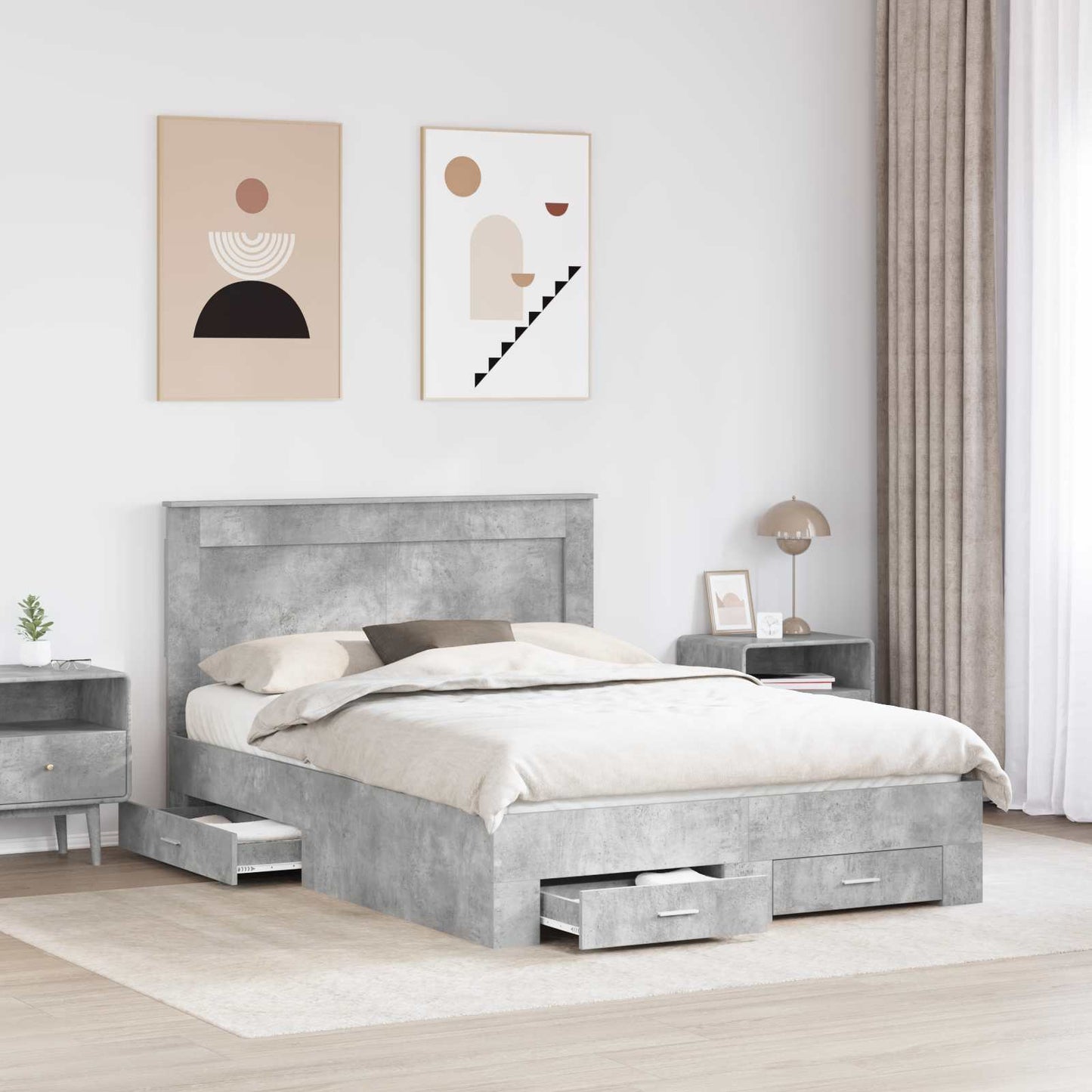 Struttura del letto con cassetto con testiera Legno multistrato | homemem39
