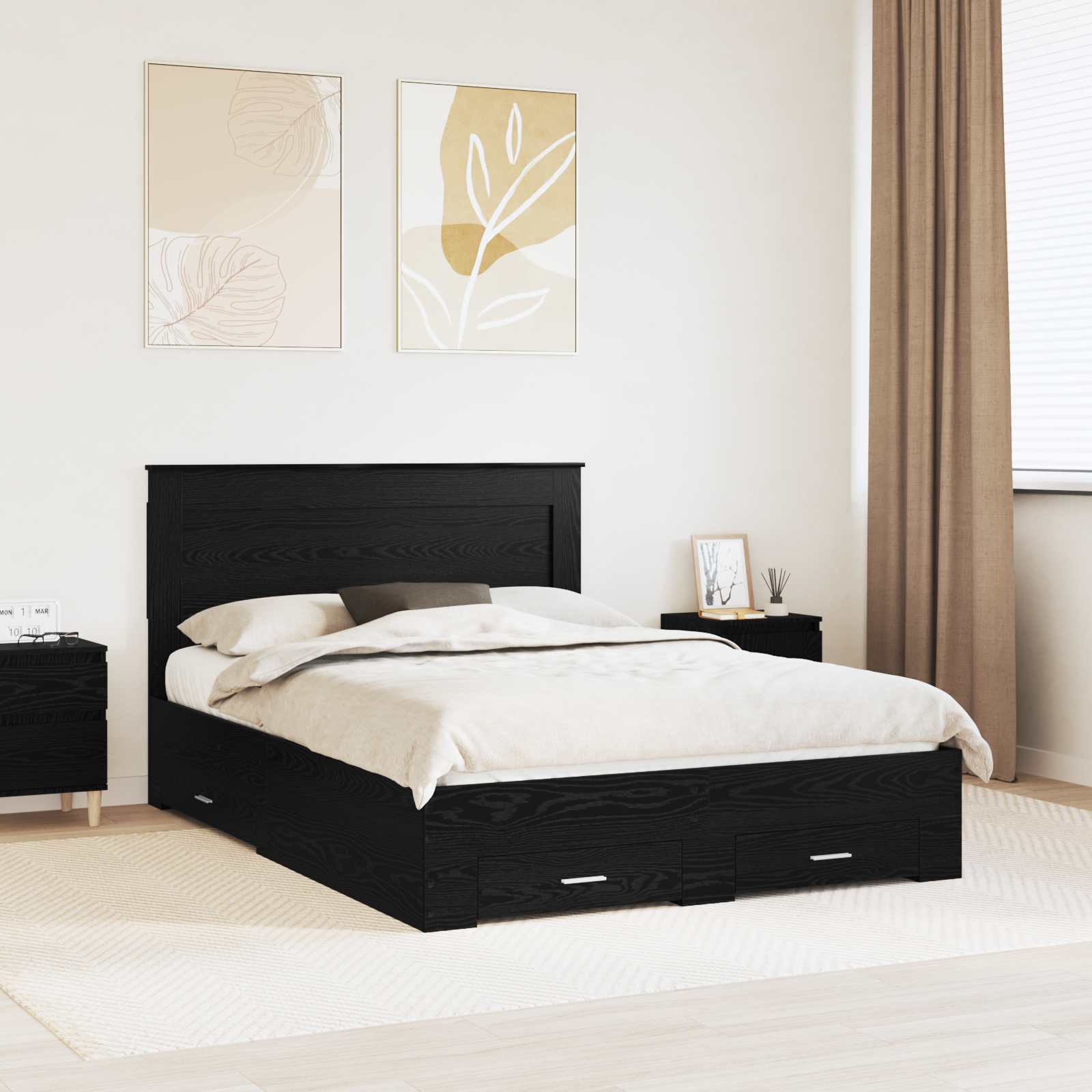 Struttura del letto con cassetto con testiera Legno multistrato | homemem39