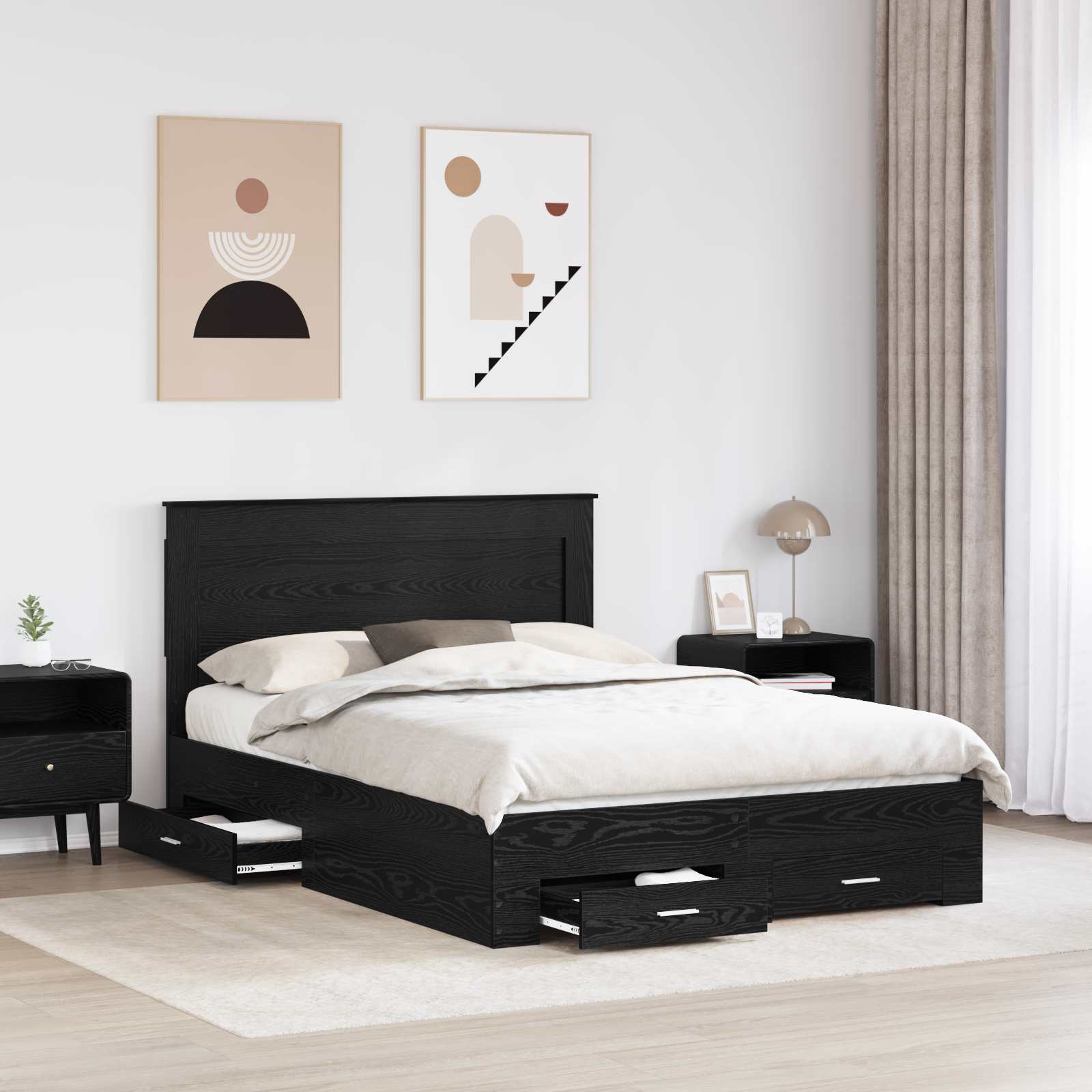Struttura del letto con cassetto con testiera Legno multistrato | homemem39