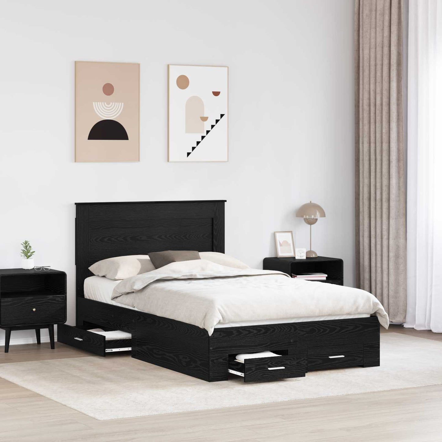 Struttura del letto con cassetto con testiera Legno multistrato | homemem39