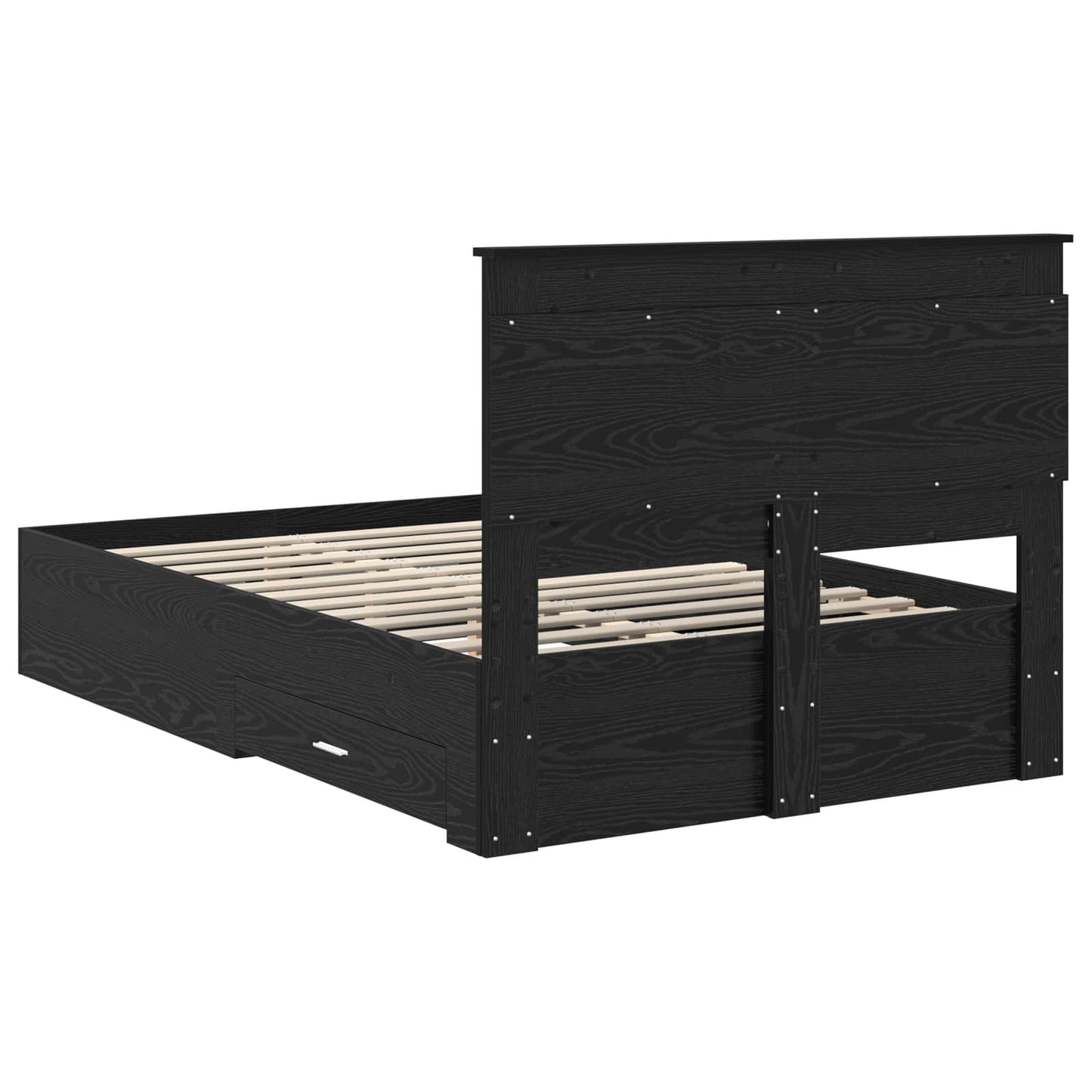 Struttura del letto Rovere Nero 120 x 190 cm Legno multistrato | homemem39