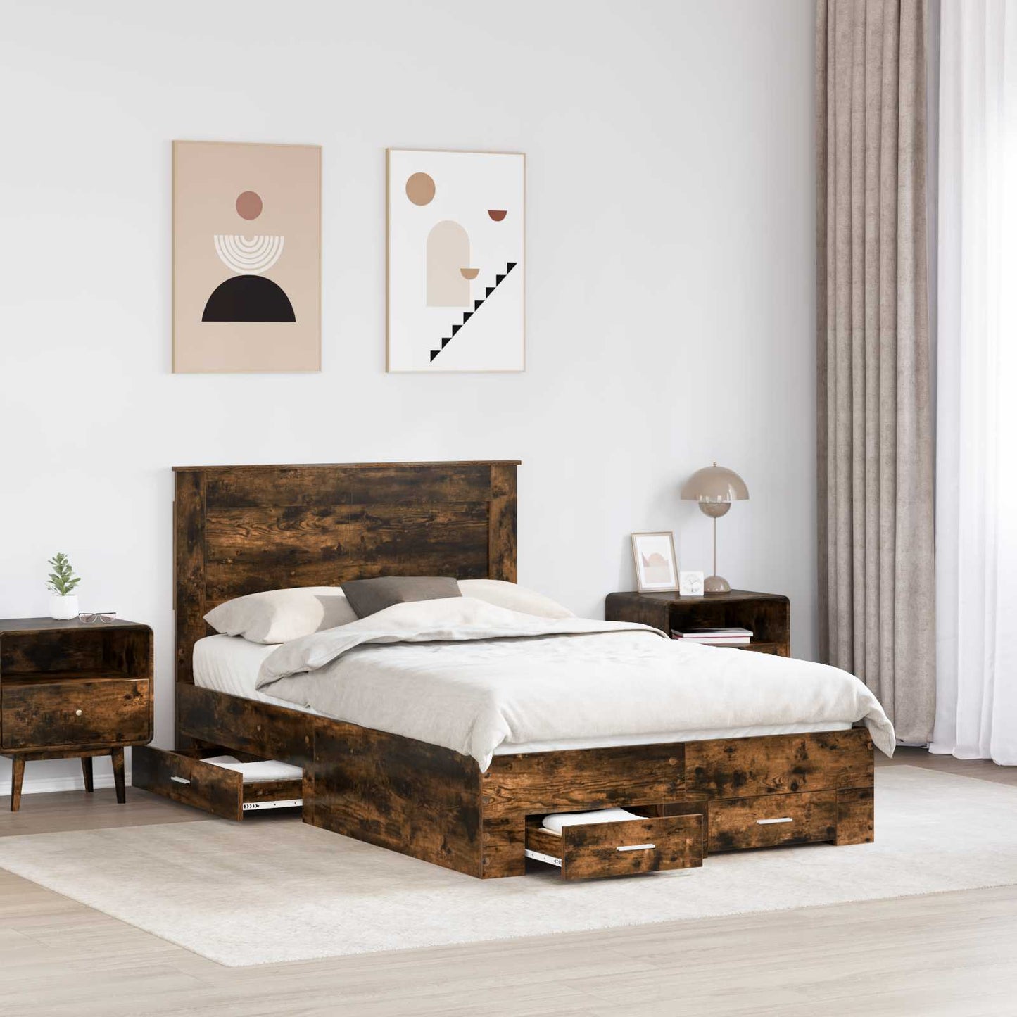 Struttura del letto con cassetto con testiera Legno multistrato | homemem39