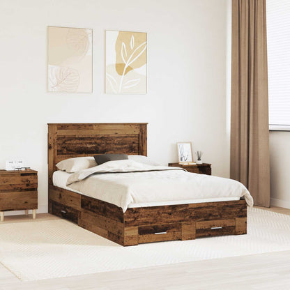 Struttura del letto con cassetto con testiera Legno multistrato | homemem39
