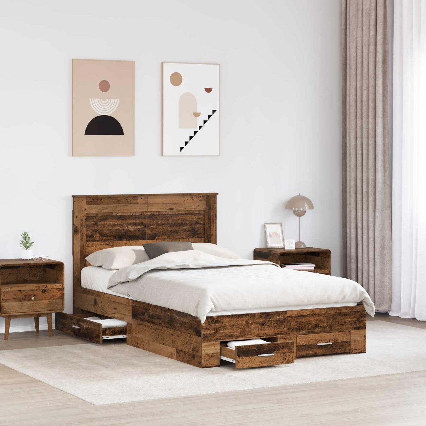 Struttura del letto con cassetto con testiera Legno multistrato | homemem39