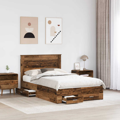 Struttura del letto con cassetto con testiera Legno multistrato | homemem39
