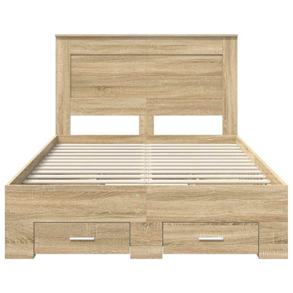 Struttura del letto con testiera Rovere Sonoma 120 x 200 cm | homemem39
