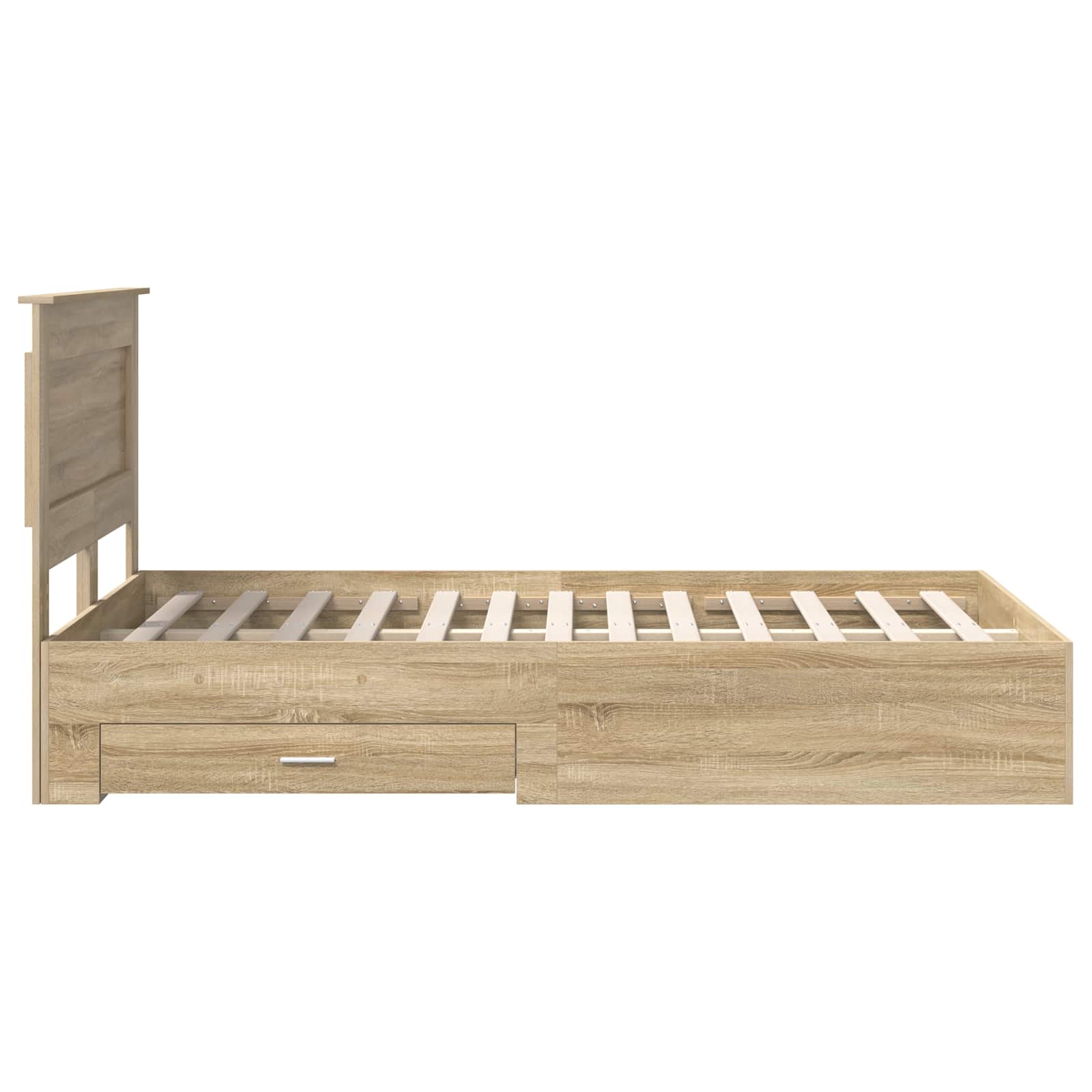 Struttura del letto con testiera Rovere Sonoma 120 x 200 cm | homemem39