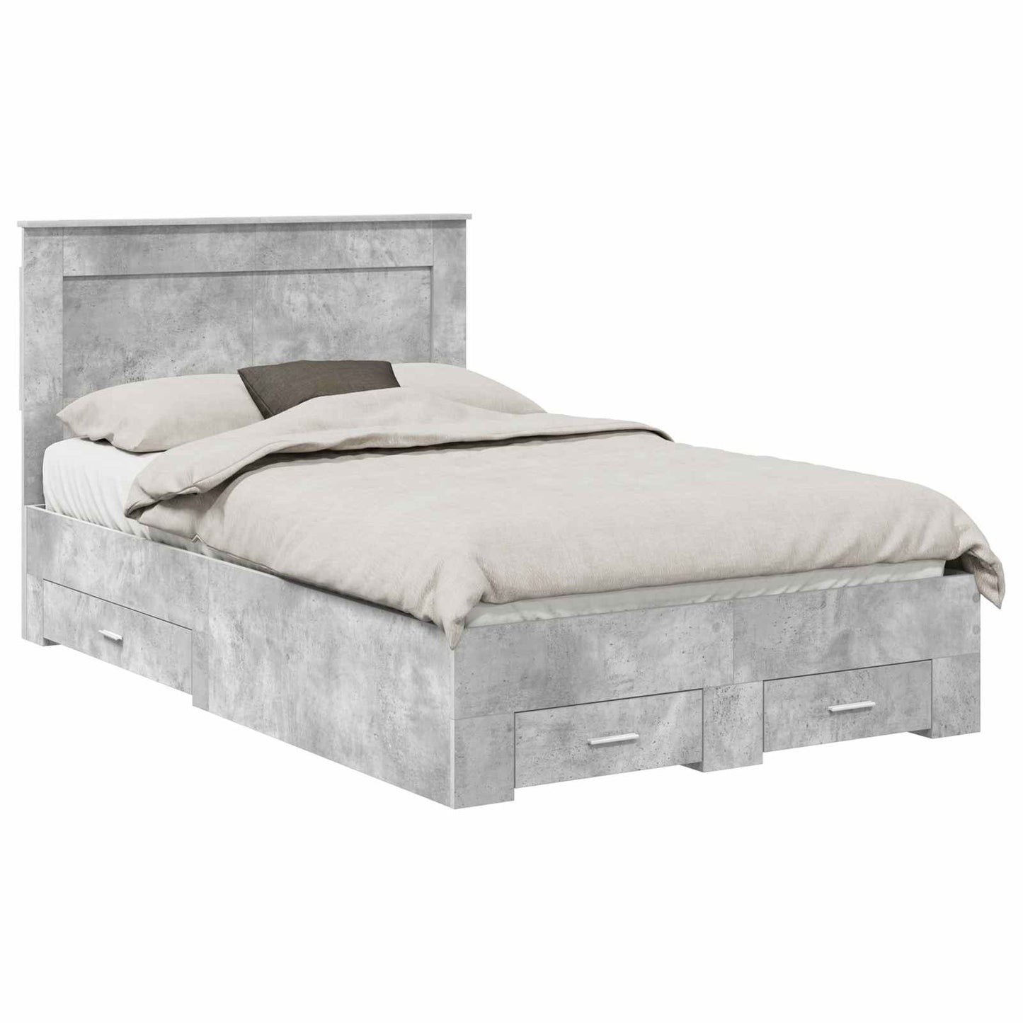 Struttura del letto con testiera Grigio cemento 120 x 200 cm | homemem39