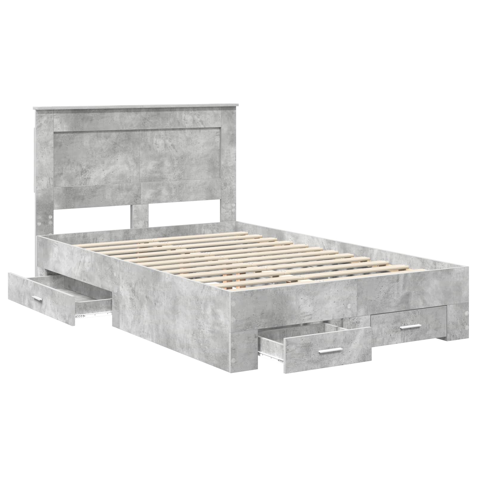 Struttura del letto con testiera Grigio cemento 120 x 200 cm | homemem39