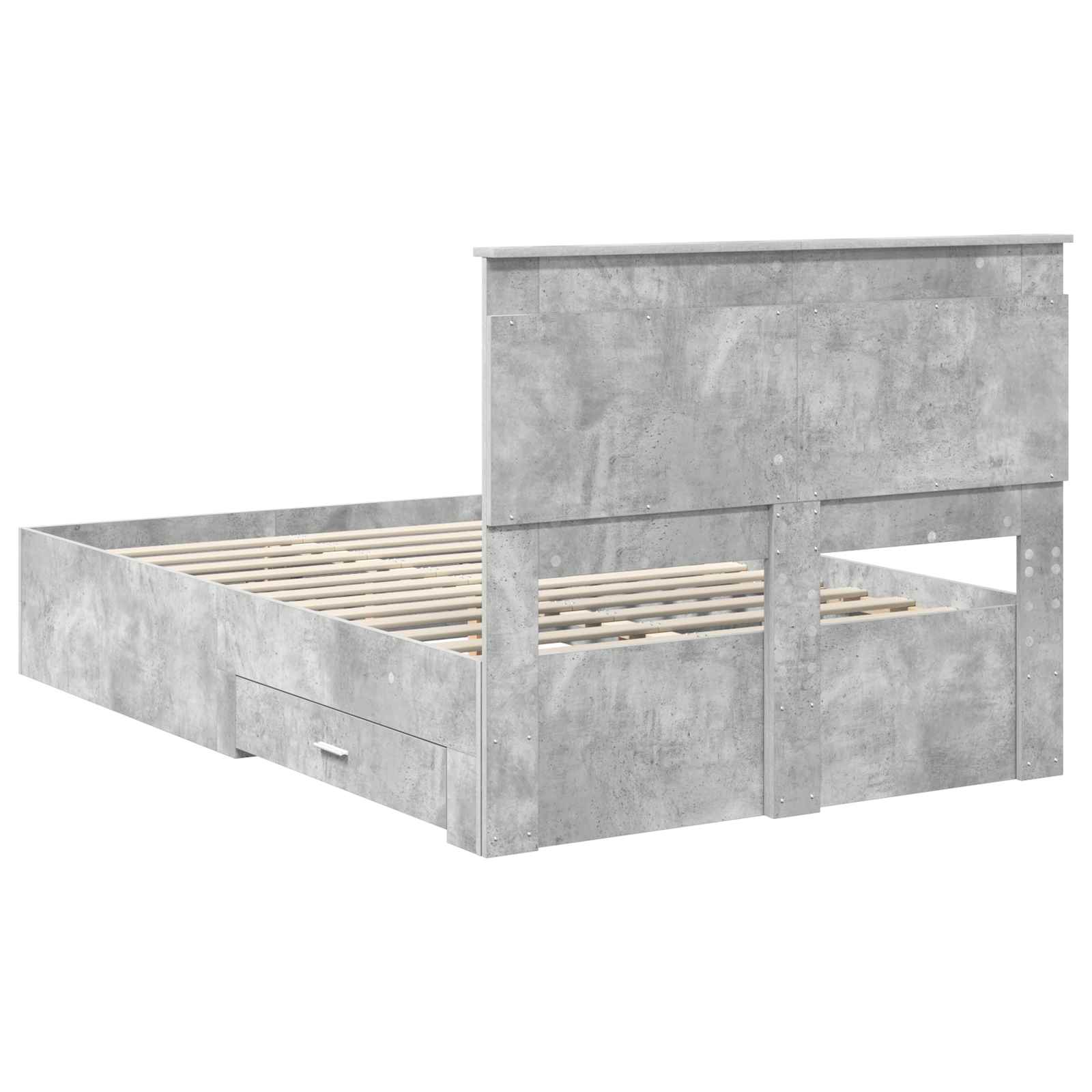 Struttura del letto con testiera Grigio cemento 120 x 200 cm | homemem39