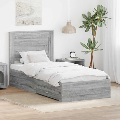 Struttura del letto con cassetto con testiera Legno multistrato | homemem39