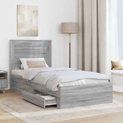Struttura del letto con cassetto con testiera Legno multistrato | homemem39