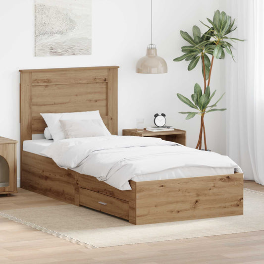 Struttura del letto Rovere artigianale 100 x 200 cm | homemem39