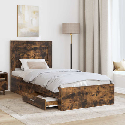 Struttura del letto con cassetto con testiera Legno multistrato | homemem39