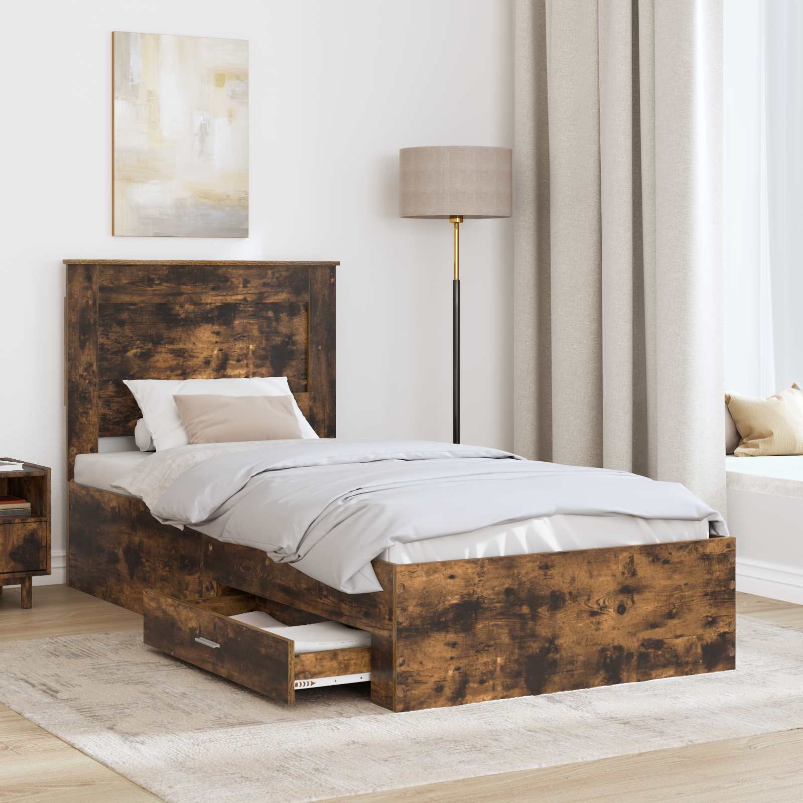 Struttura del letto con cassetto con testiera Legno multistrato | homemem39