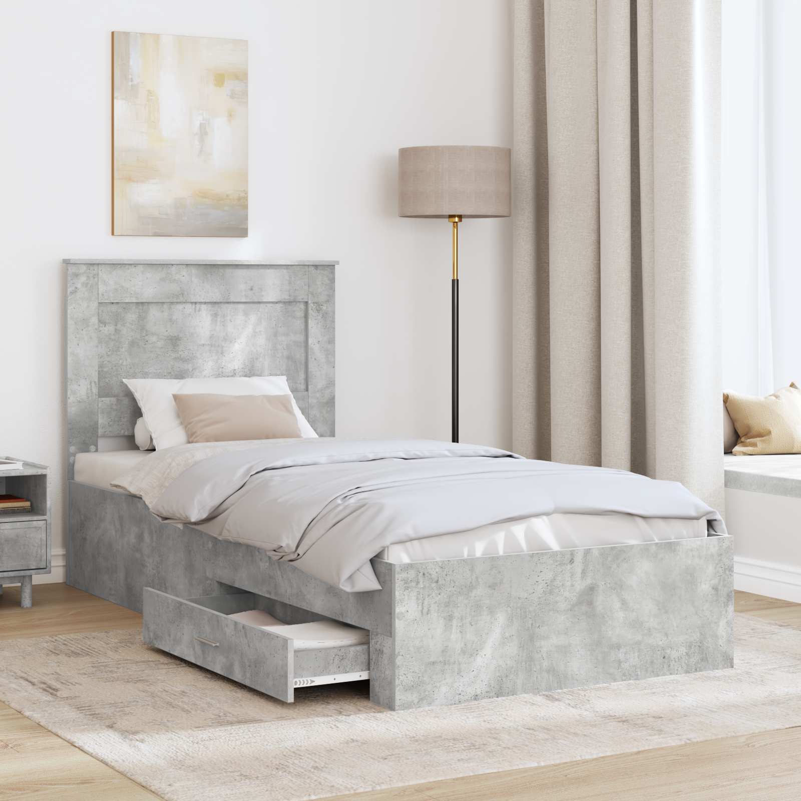 Struttura del letto Grigio Certo e Argento 75 x 190 cm | homemem39