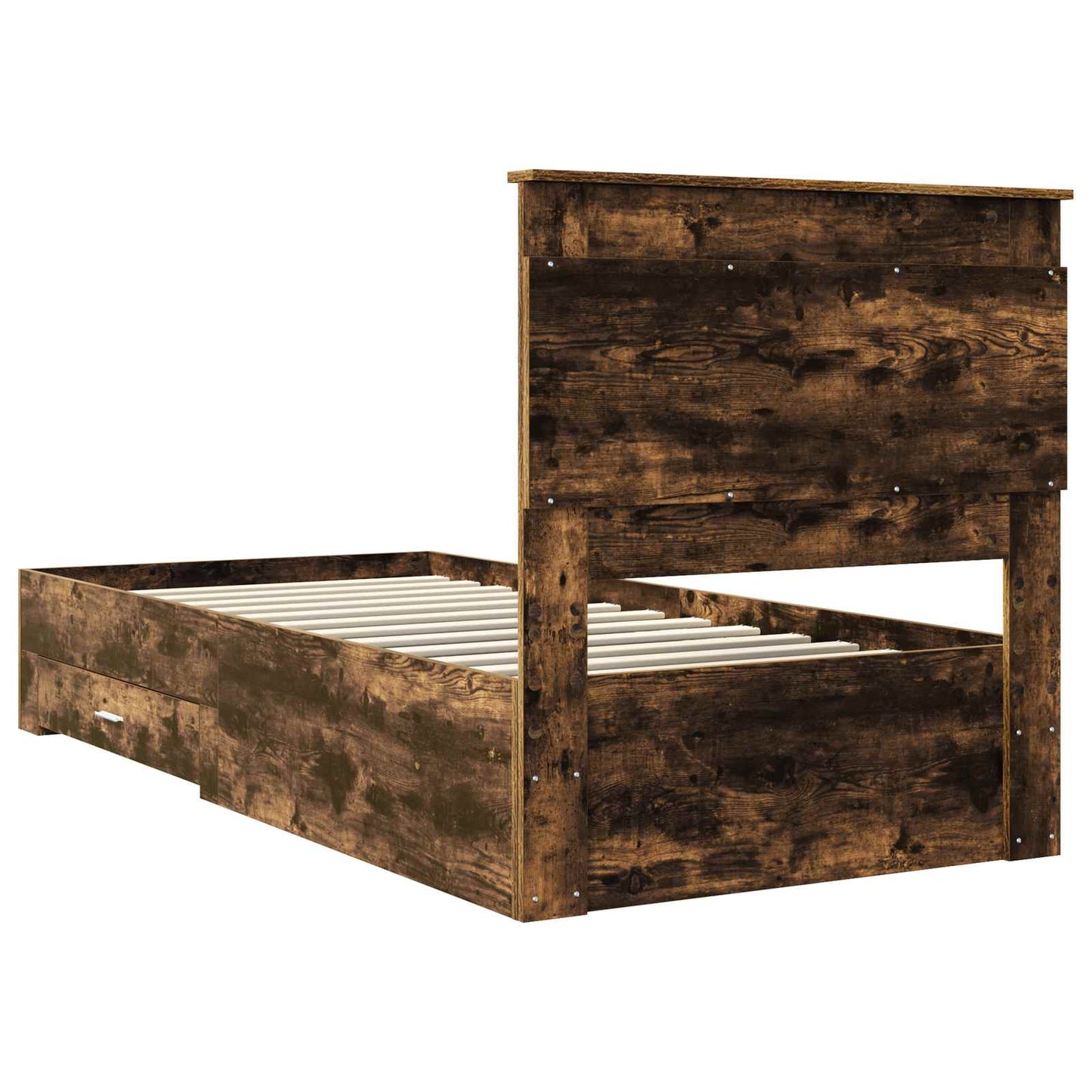 Struttura del letto Rovere Affumicato e Argento 75 x 190 cm | homemem39