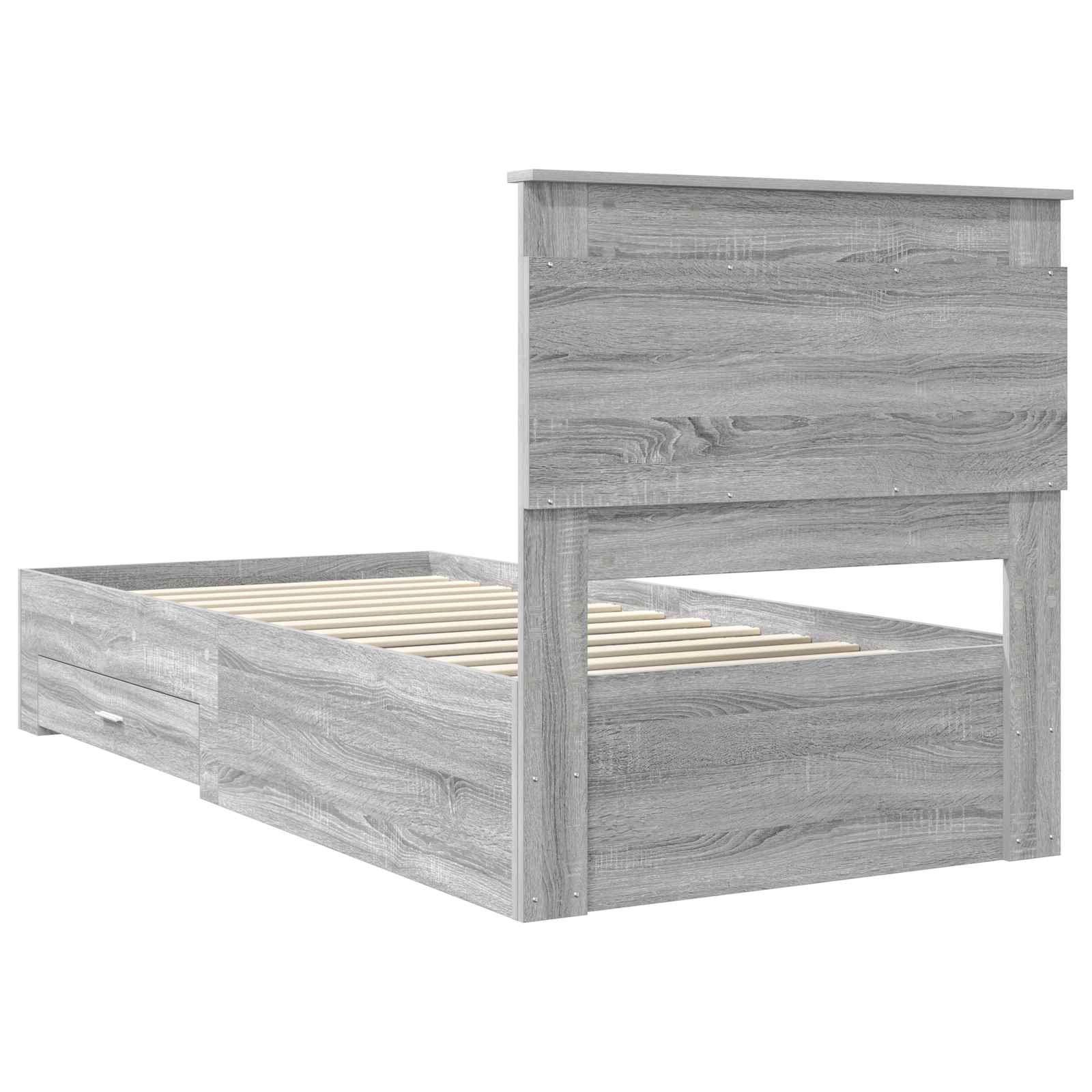 Struttura del letto Grigio Sonoma e Argento 75 x 190 cm | homemem39