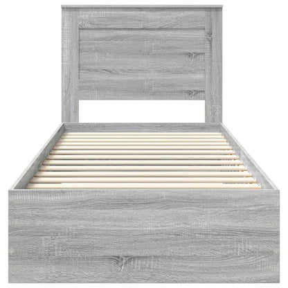 Struttura del letto Grigio Sonoma e Argento 75 x 190 cm | homemem39