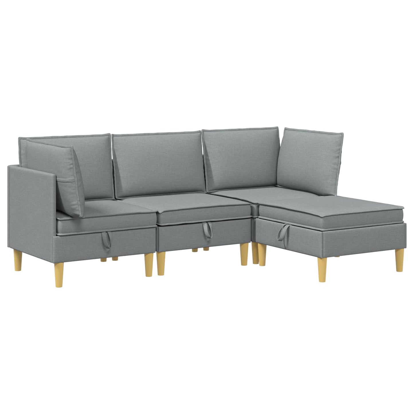 Set di mobili per il soggiorno 4 pcs Grigio Chiaro Tessuto