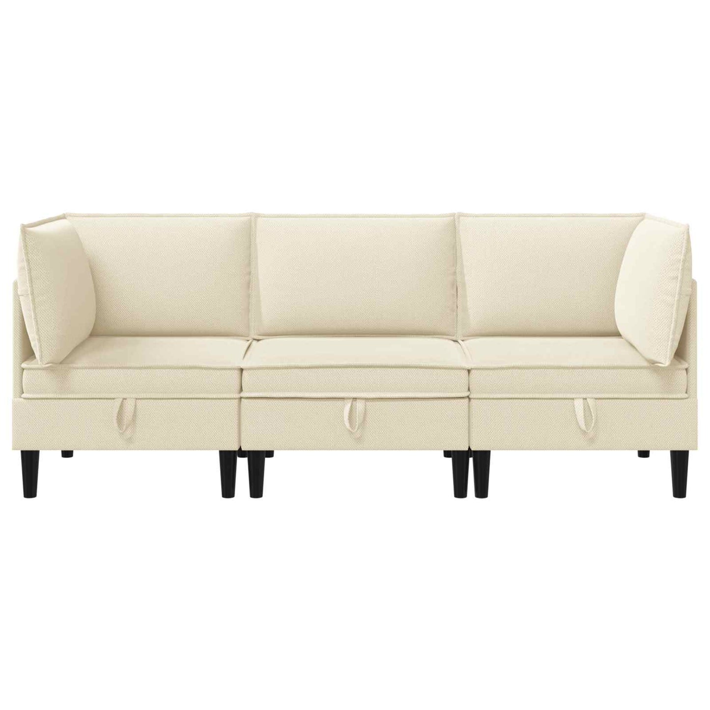 Set di mobili per il soggiorno 3 pcs Crema Tessuto | homemem39