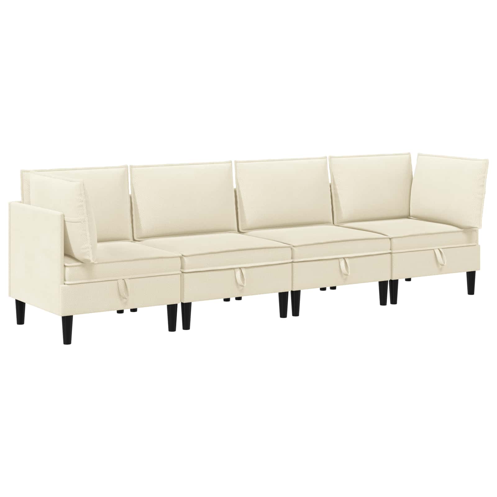Set di mobili per il soggiorno 4 pcs Crema Tessuto | homemem39