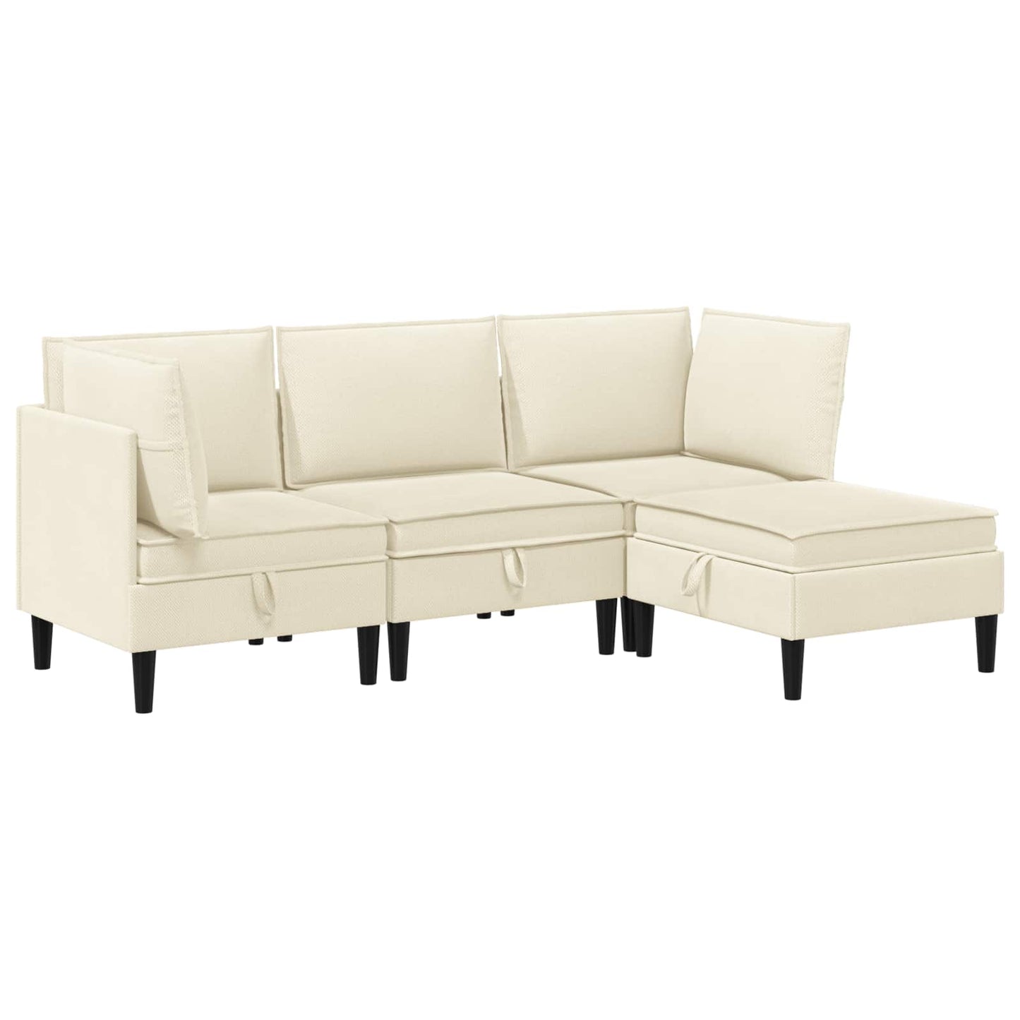 Set di mobili per il soggiorno 4 pcs Crema Tessuto | homemem39