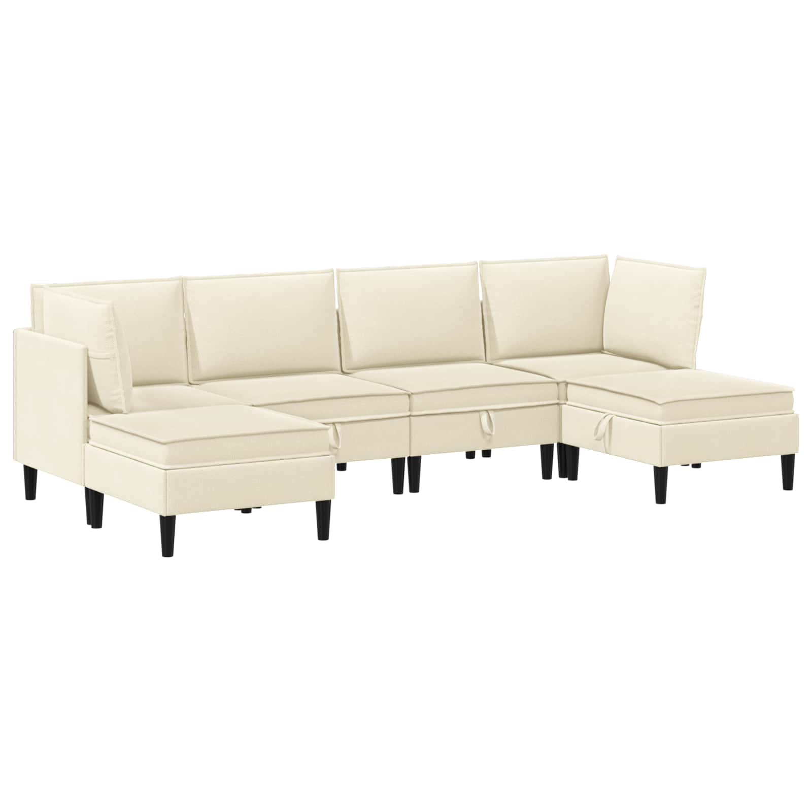 Set di mobili per il soggiorno 6 pcs Crema Tessuto | homemem39
