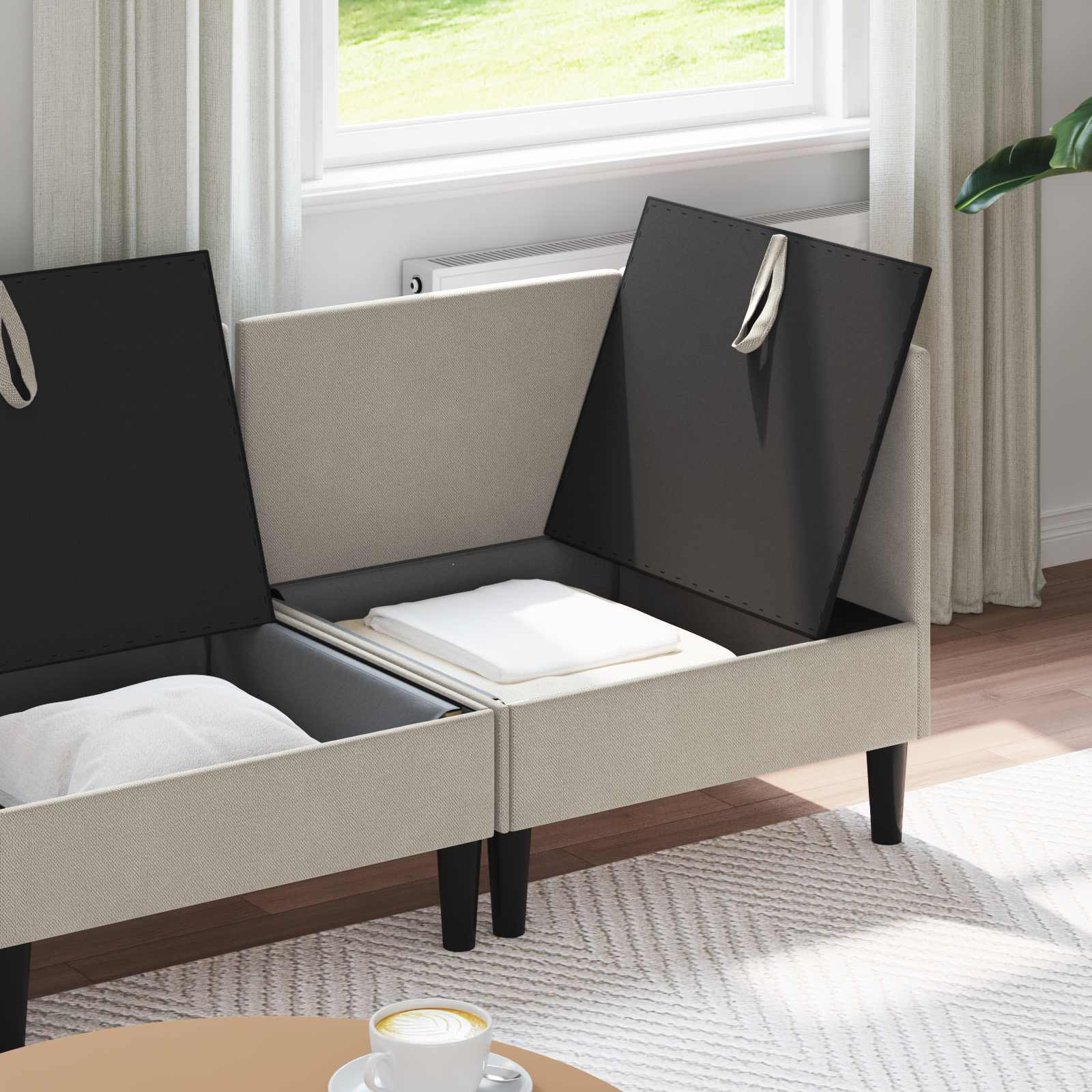 Set di mobili per il soggiorno 3 pcs Avena Tessuto | homemem39