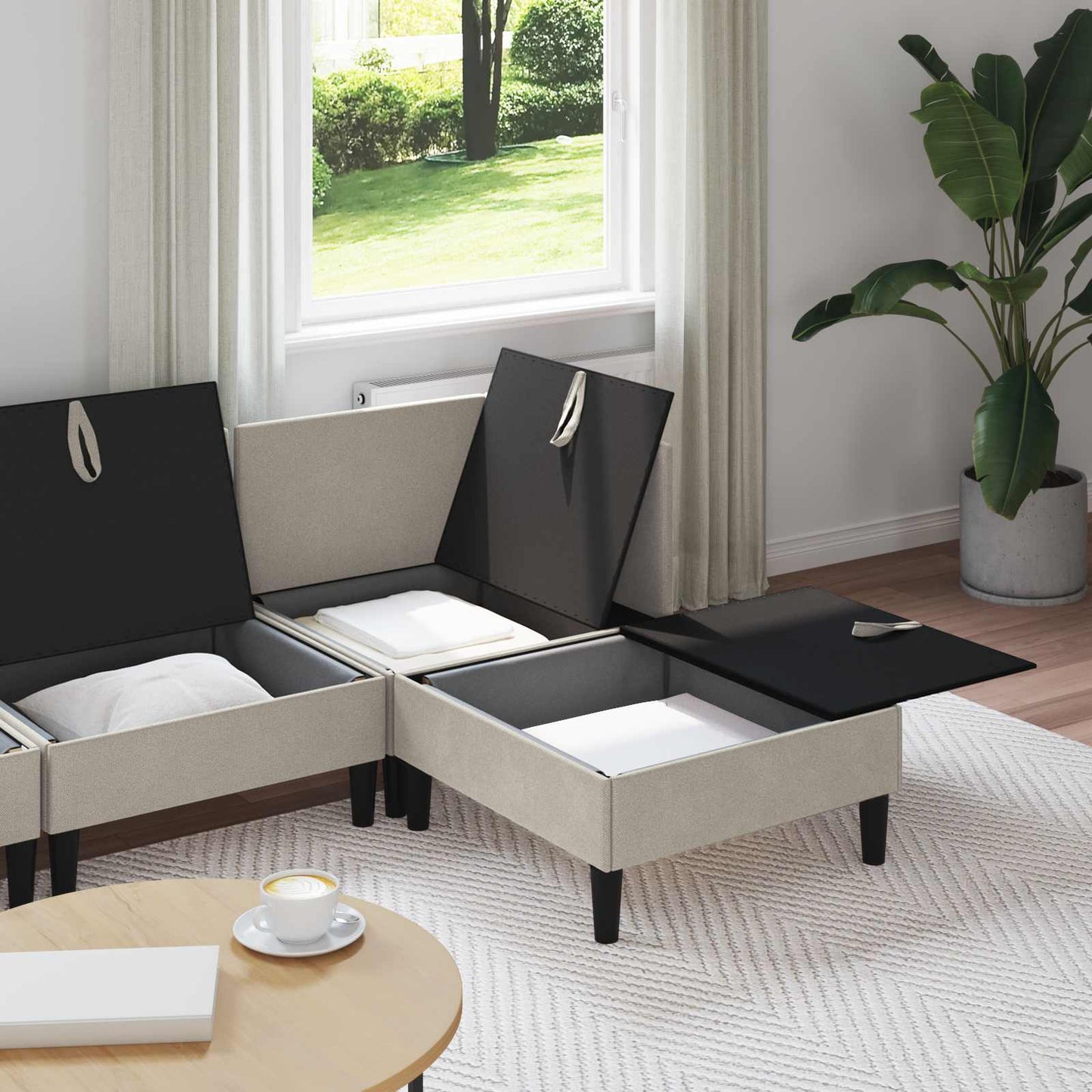 Set di mobili per il soggiorno 4 pcs Avena Tessuto | homemem39